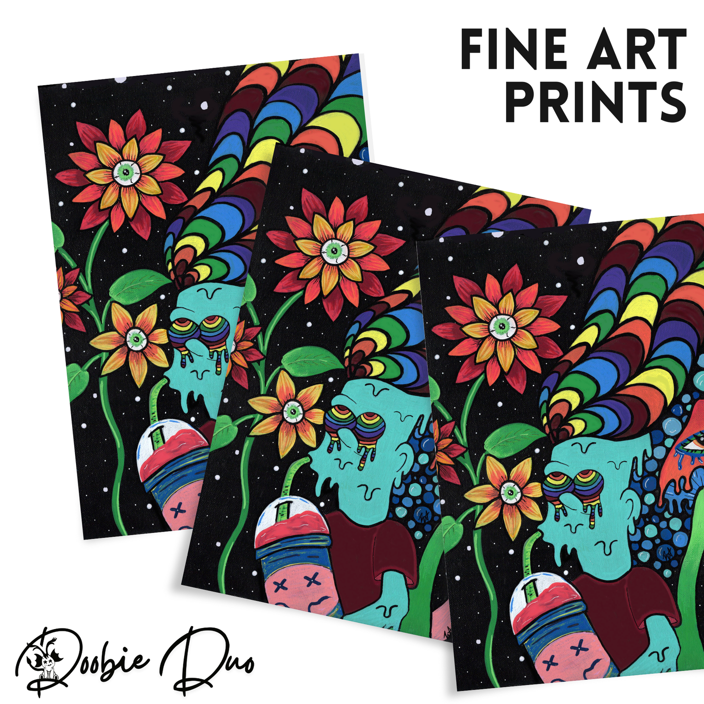 Bart Fine Art Print, featuring a Simpsons-inspired by doobie duo