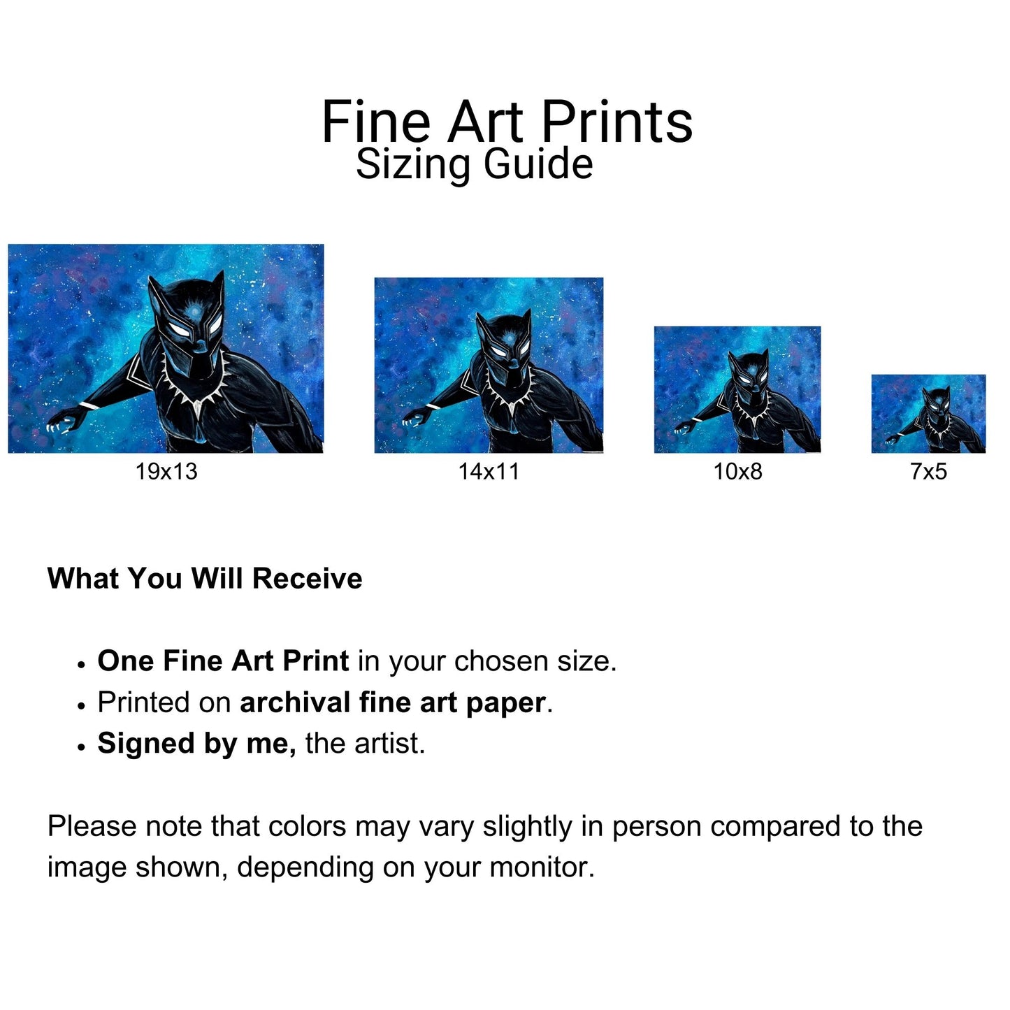Black Panther Fine Art Print- In the Night Sky - Doobie Duo