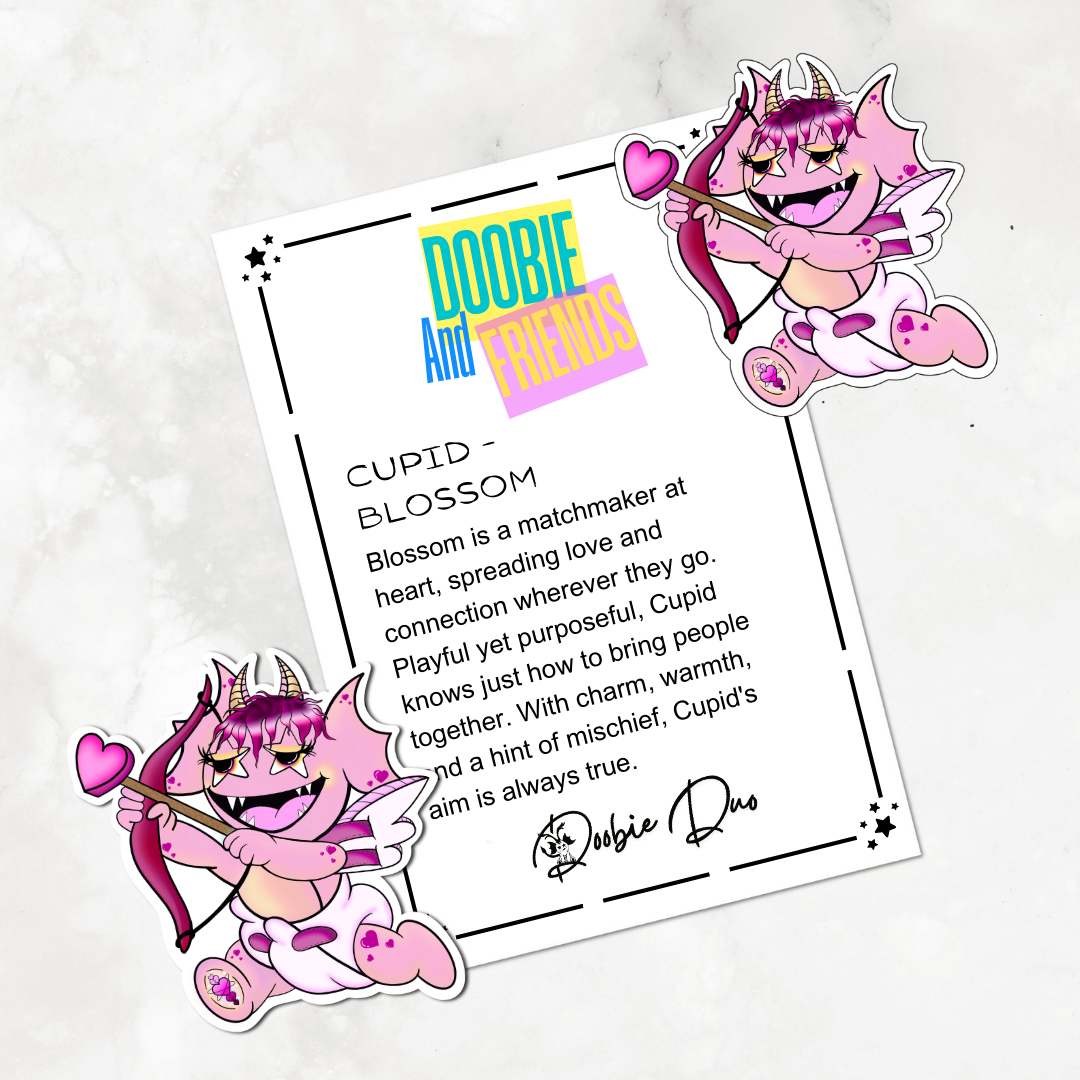 Cupid Doobie and Friends Sticker & Magnet Collectors Set - Doobie Duo