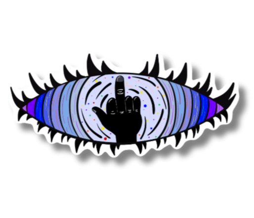 Blue fu eye sticker