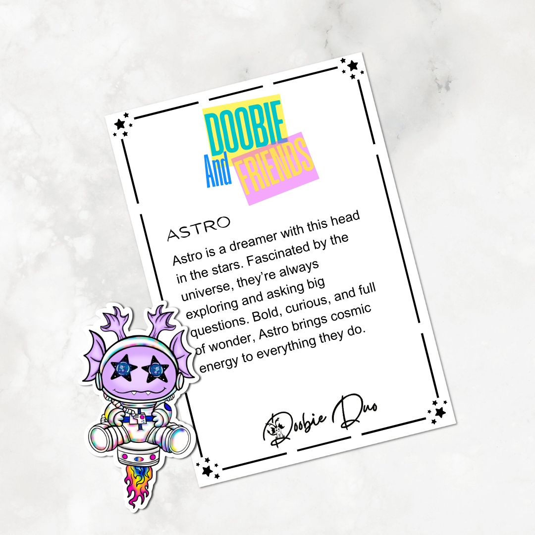 Astro-Doobie and Friends Sticker & Magnet Collectors - Doobie Duo