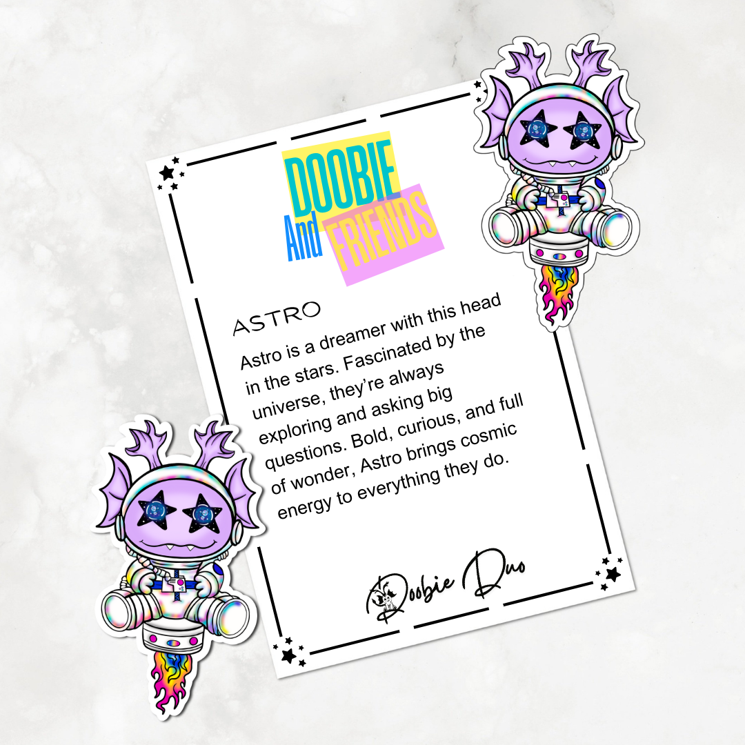 Astro-Doobie and Friends Sticker & Magnet Collectors - Doobie Duo
