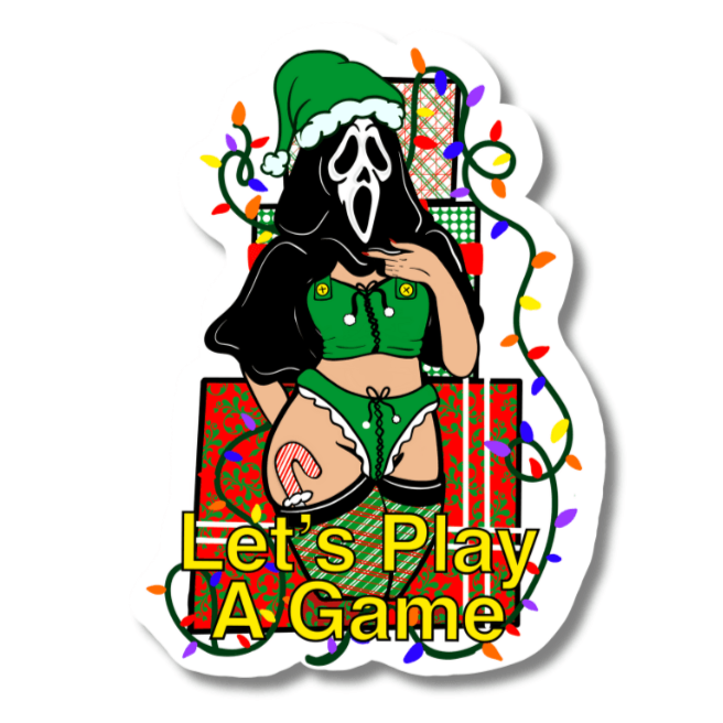 Xmas Ghostface Sticker – Holiday Horror Collection - Doobie Duo