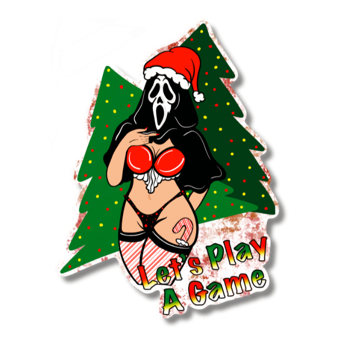 Xmas Ghostface Sticker – Holiday Horror Collection - Doobie Duo