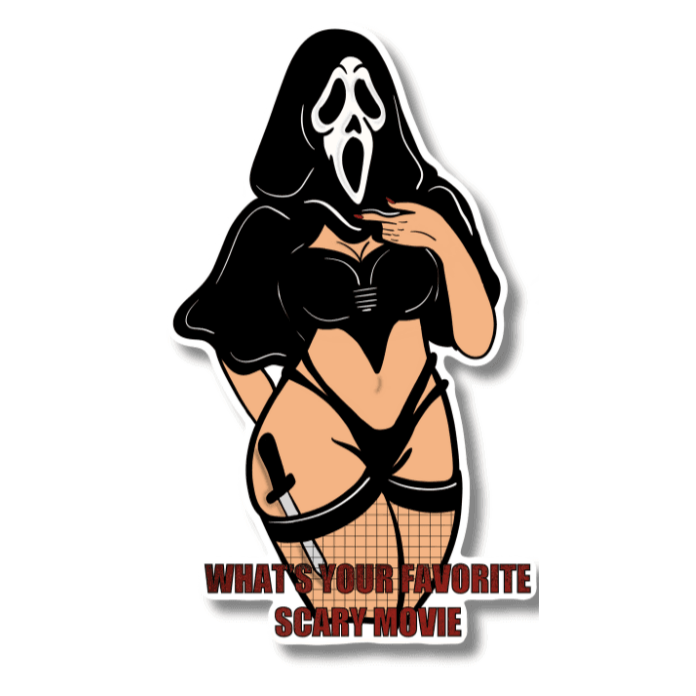Xmas Ghostface Sticker – Holiday Horror Collection - Doobie Duo