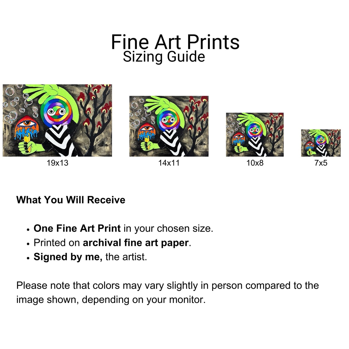 Hello Fine Art Print - Colorful Lollipop Man Waving - Doobie Duo