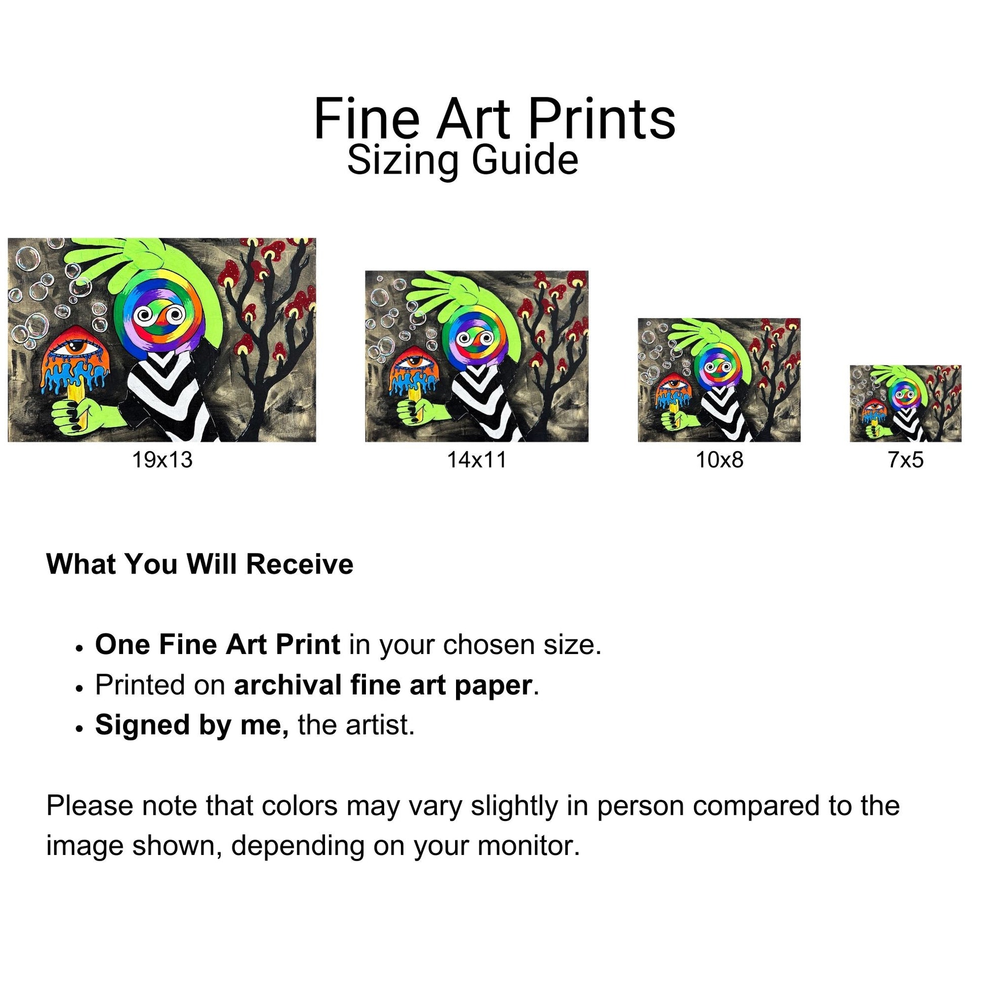Hello Fine Art Print - Colorful Lollipop Man Waving - Doobie Duo