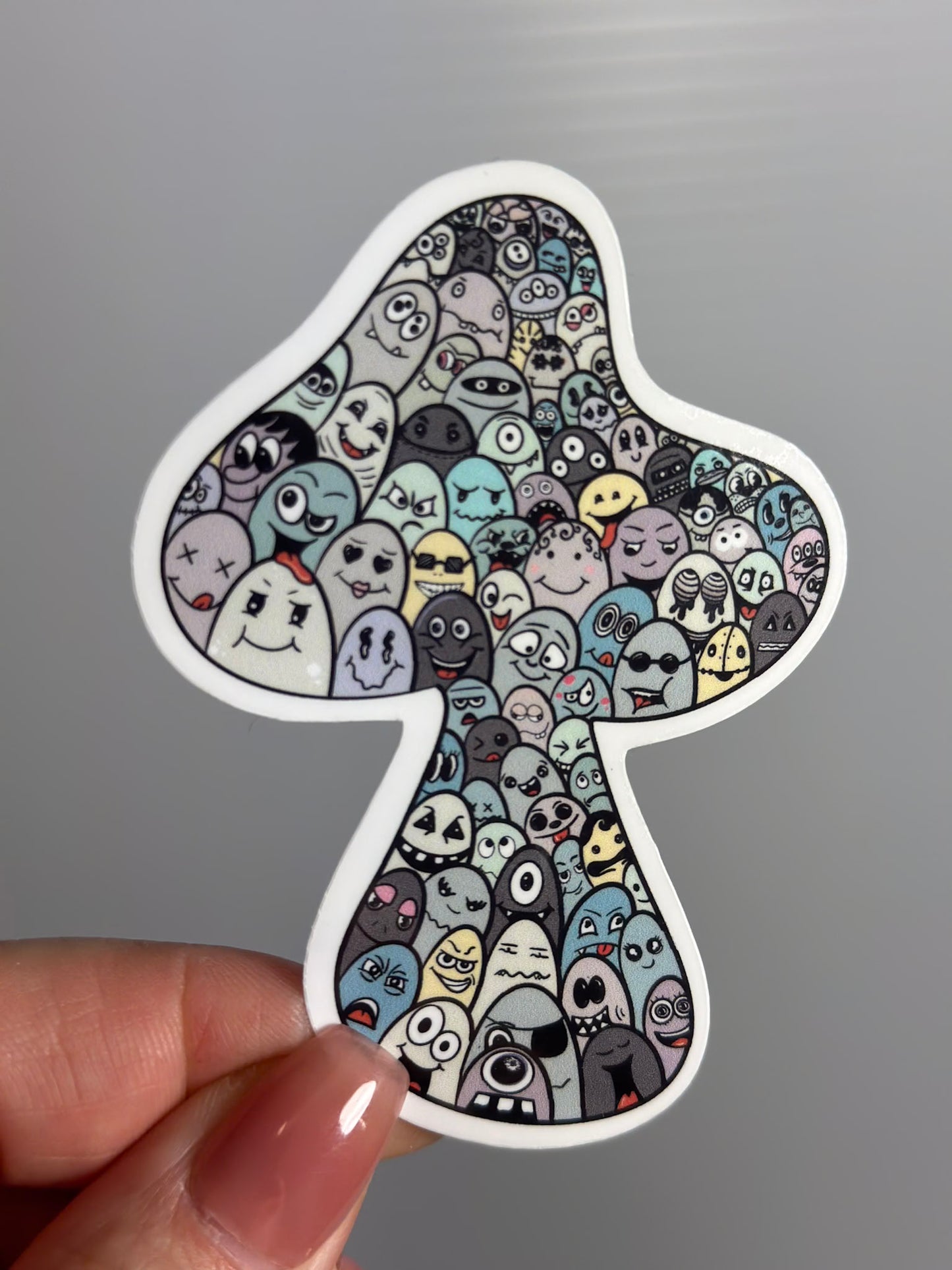 Many Face Mushroom Sticker – Enchanted Forest Collection - Doobie Duo