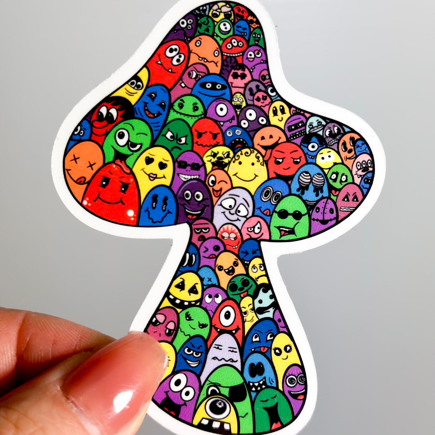 Many Face Mushroom Sticker – Enchanted Forest Collection - Doobie Duo