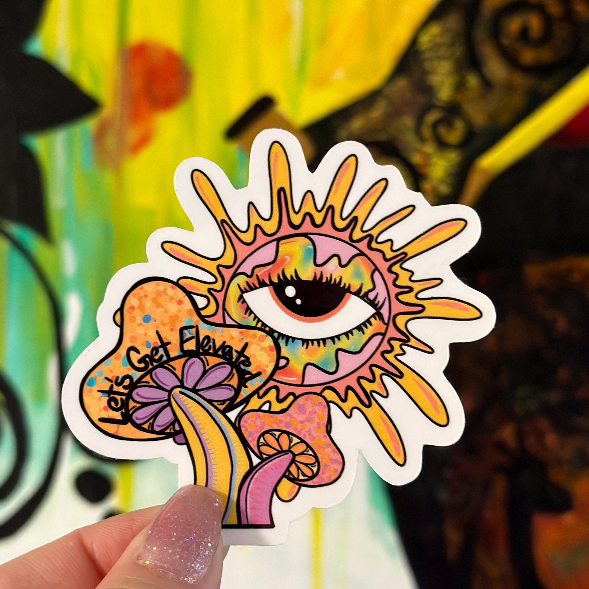 Let's Get Elevated Sticker – Uplifting Vibes Collection - Doobie Duo