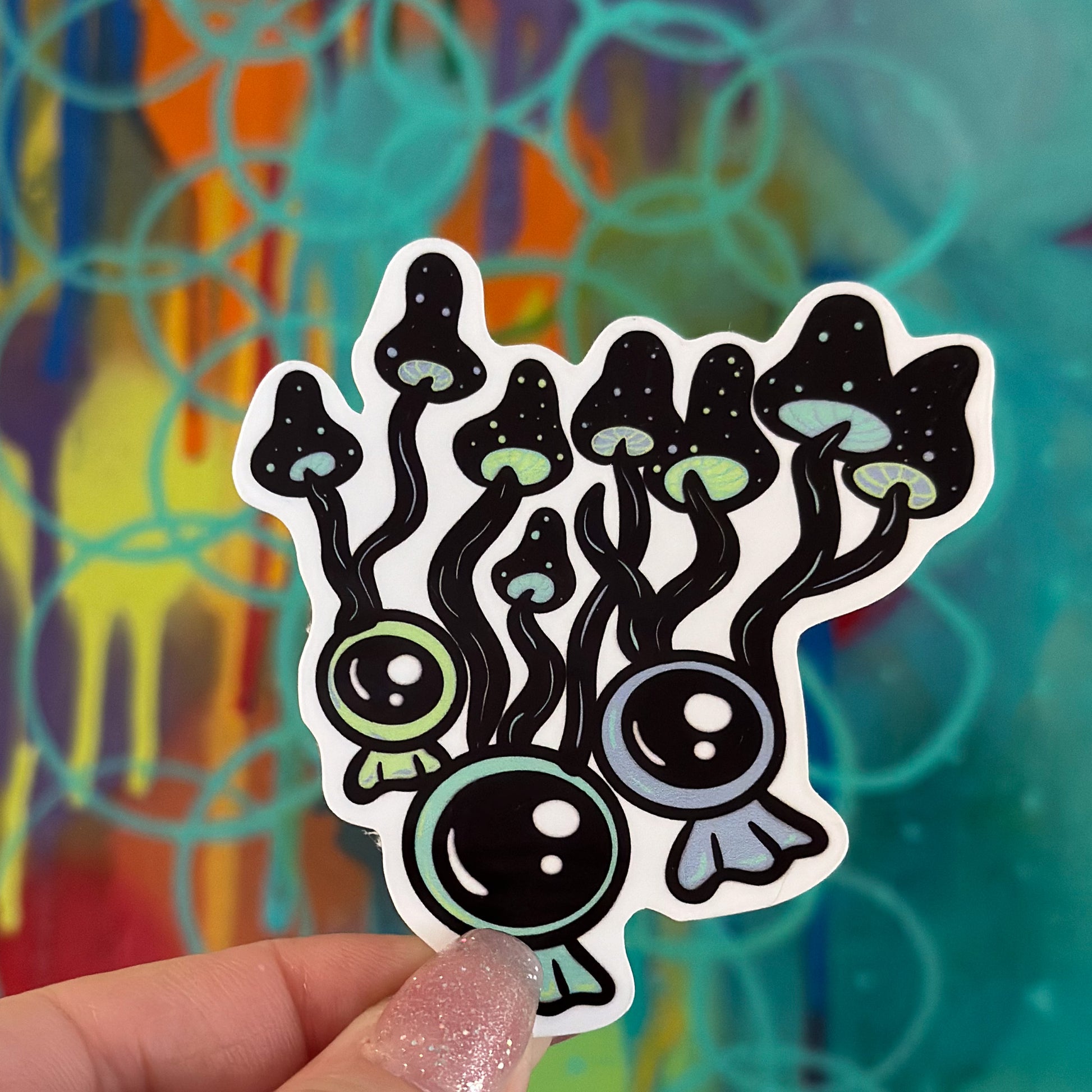 Floating Mushroom Sticker – Enchanted Fungi Collection - Doobie Duo