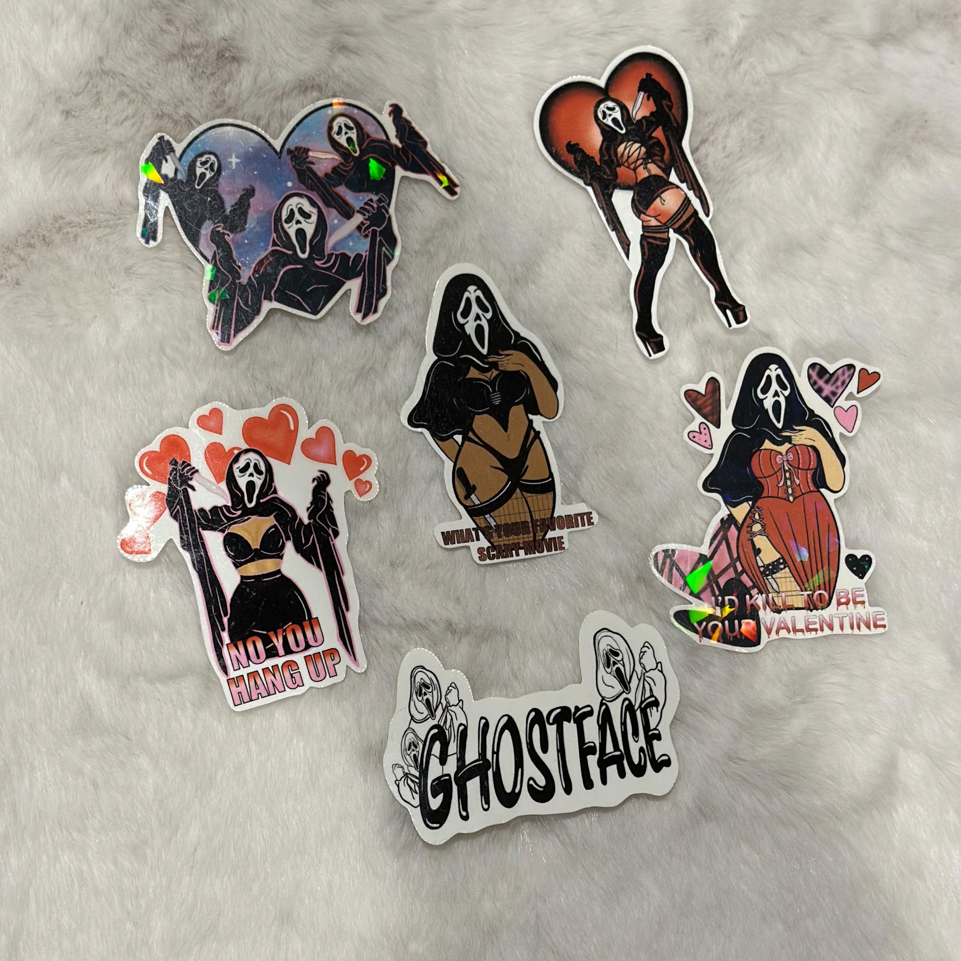 Ghostface Valentines Bundle T-shirt and Sticker Set - Doobie Duo