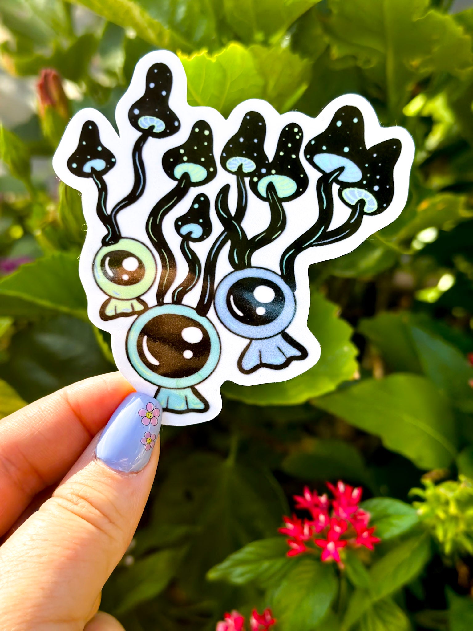 Floating Mushroom Sticker – Enchanted Fungi Collection - Doobie Duo