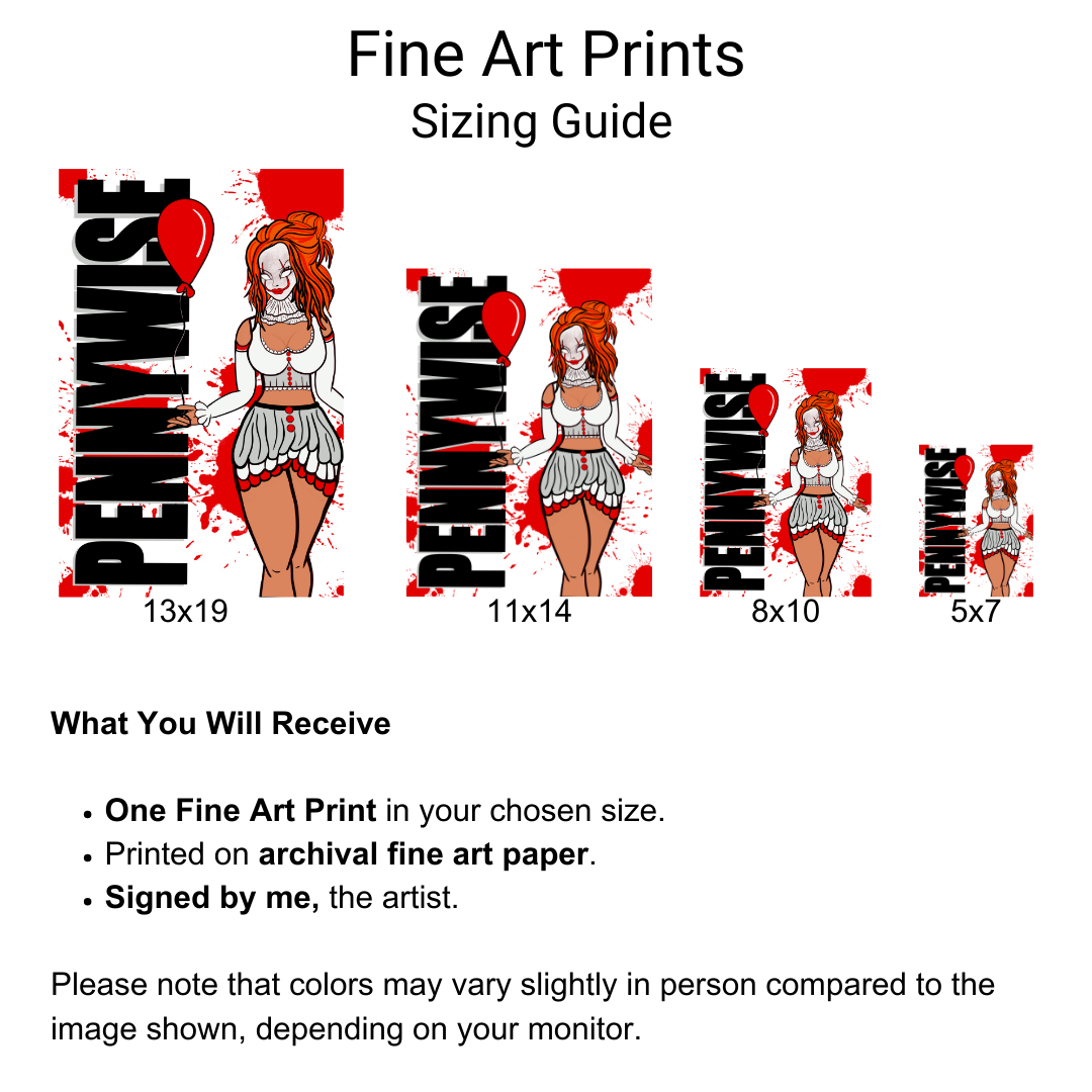 Pennywise Wall Art Print -By Doobie Duo