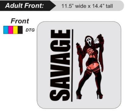 GhostFace Savage Limited Edition Cotton Black T-Shirts with Original Art DTG Prints - Doobie Duo