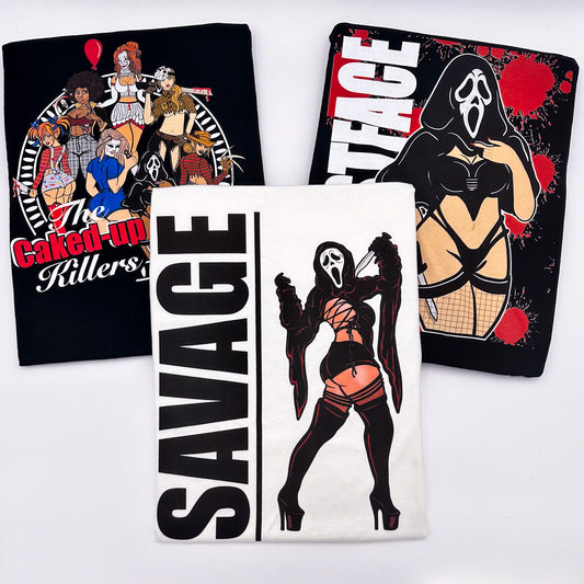 Ghostface Valentines Bundle T-shirt and Sticker Set - Doobie Duo