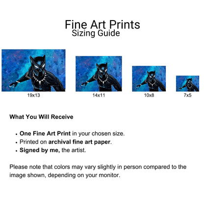 Black Panther Fine Art Print- In the Night Sky - Doobie Duo