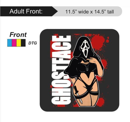 GhostFace Limited Edition Cotton Black T-Shirts with Original Art DTG Prints - Doobie Duo