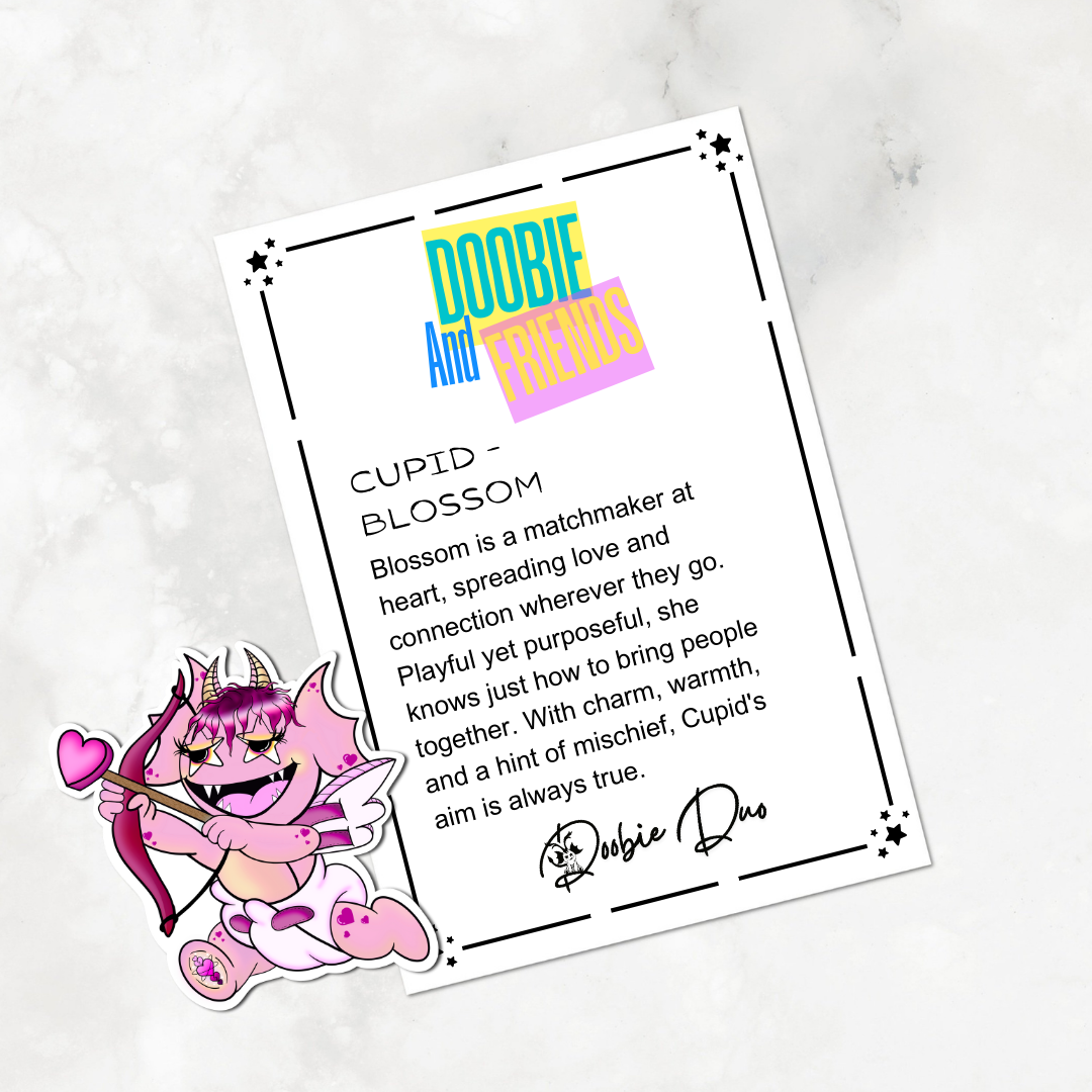 Cupid Doobie and Friends Sticker & Magnet Collectors Set - Doobie Duo