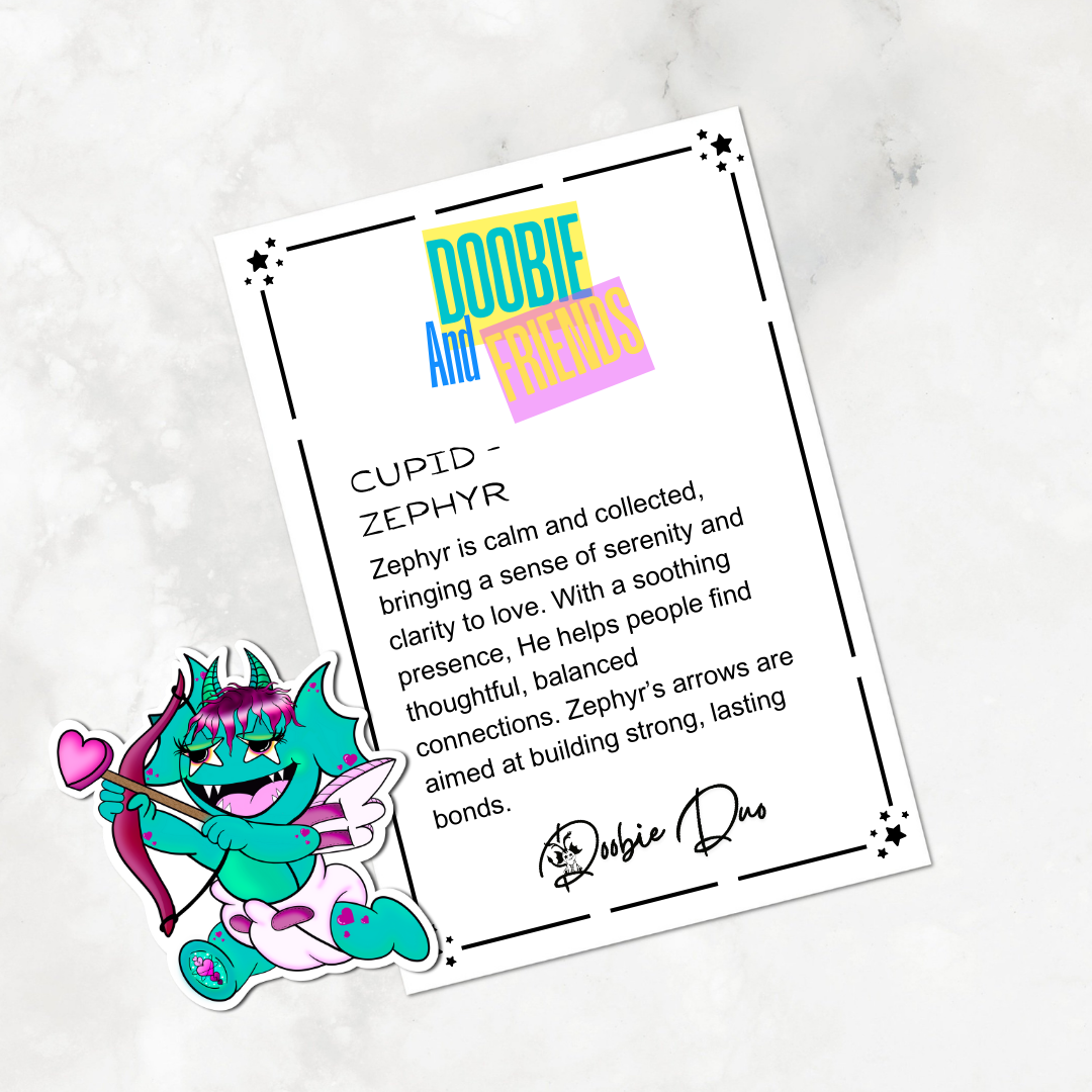 Cupid Doobie and Friends Sticker & Magnet Collectors Set - Doobie Duo