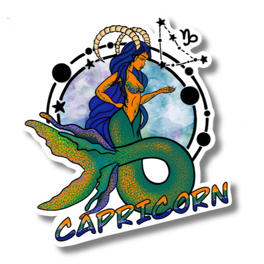 Capricorn Holographic Sticker – Uniquely Designs By Doobie Duo - Doobie Duo