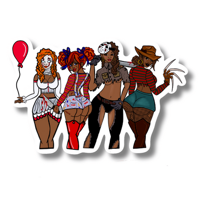 The Caked Up Killers 2.0 Sticker – Ultimate Spooky Chic Collection - Doobie Duo