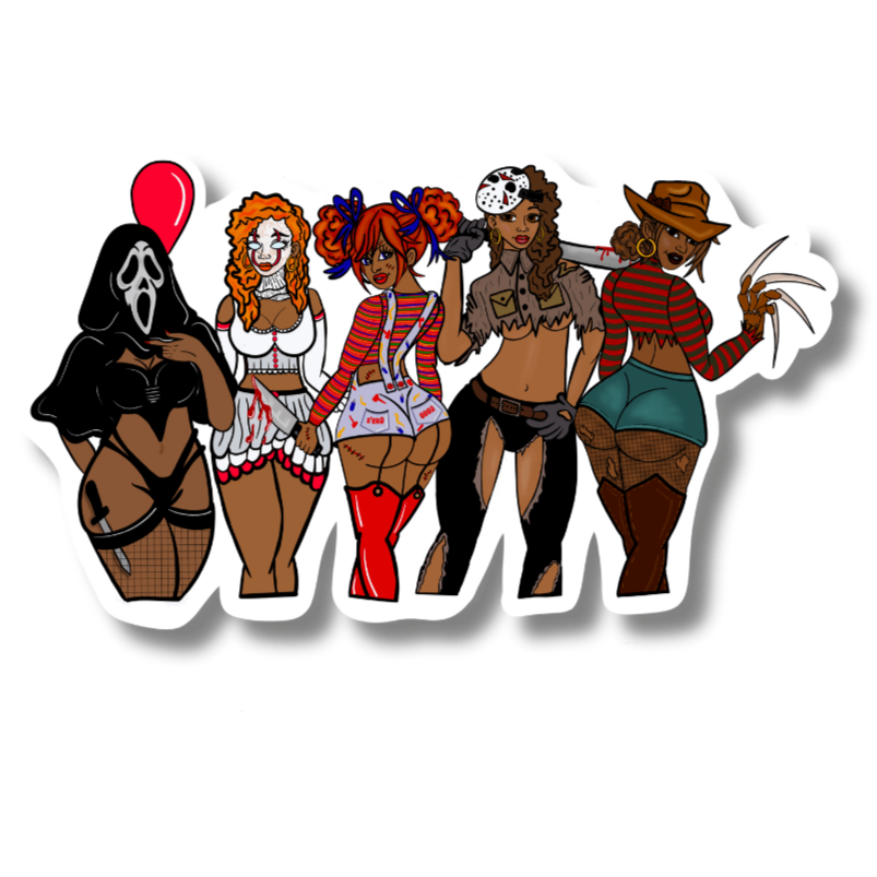 The Caked Up Killers 2.0 Sticker – Ultimate Spooky Chic Collection - Doobie Duo