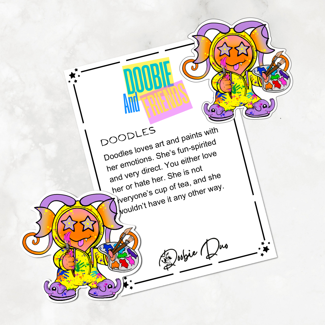 Doodles-Doobie and Friends Sticker & Magnet Collectors Set - Doobie Duo