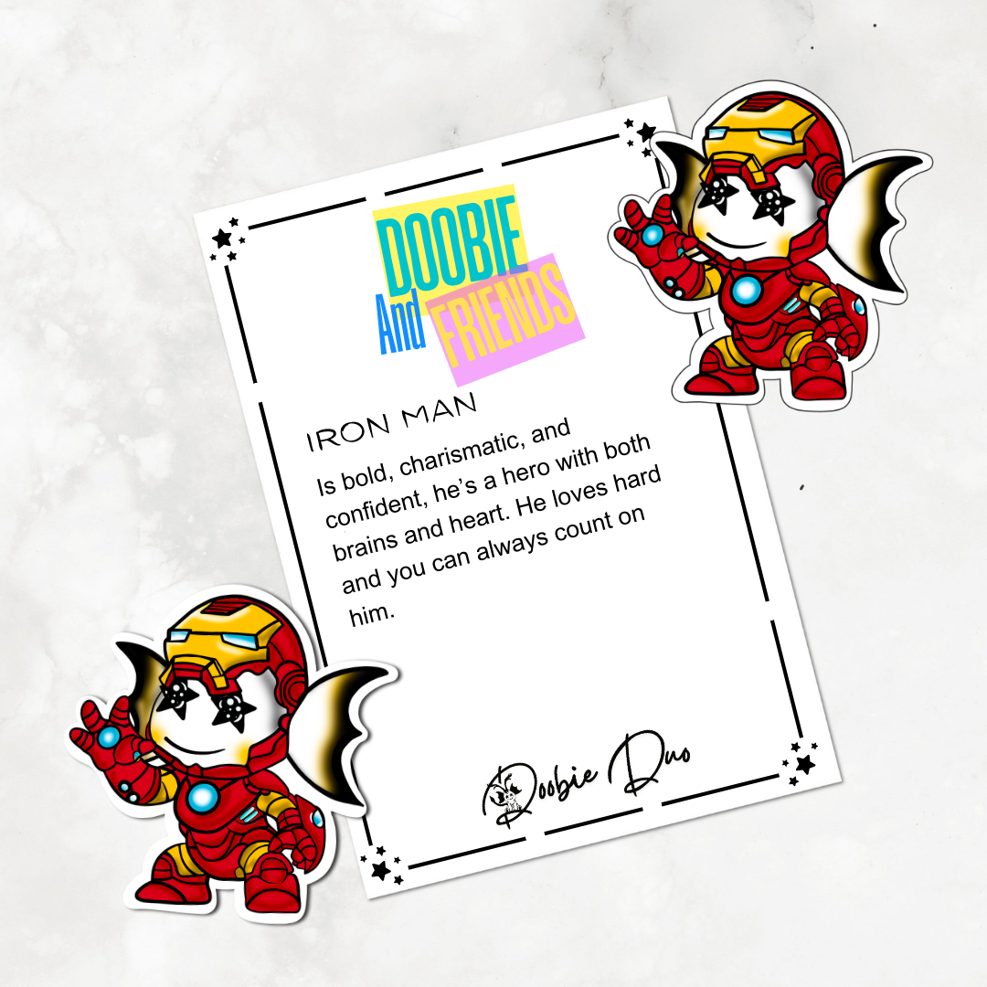 Iron Man-Doobie and Friends Sticker & Magnet Collectors - Doobie Duo