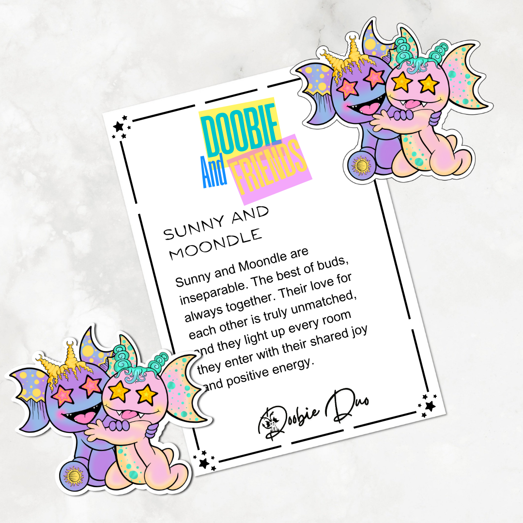 Sunny and Moondle-Doobie and Friends Sticker & Magnet Collectors Set - Doobie Duo