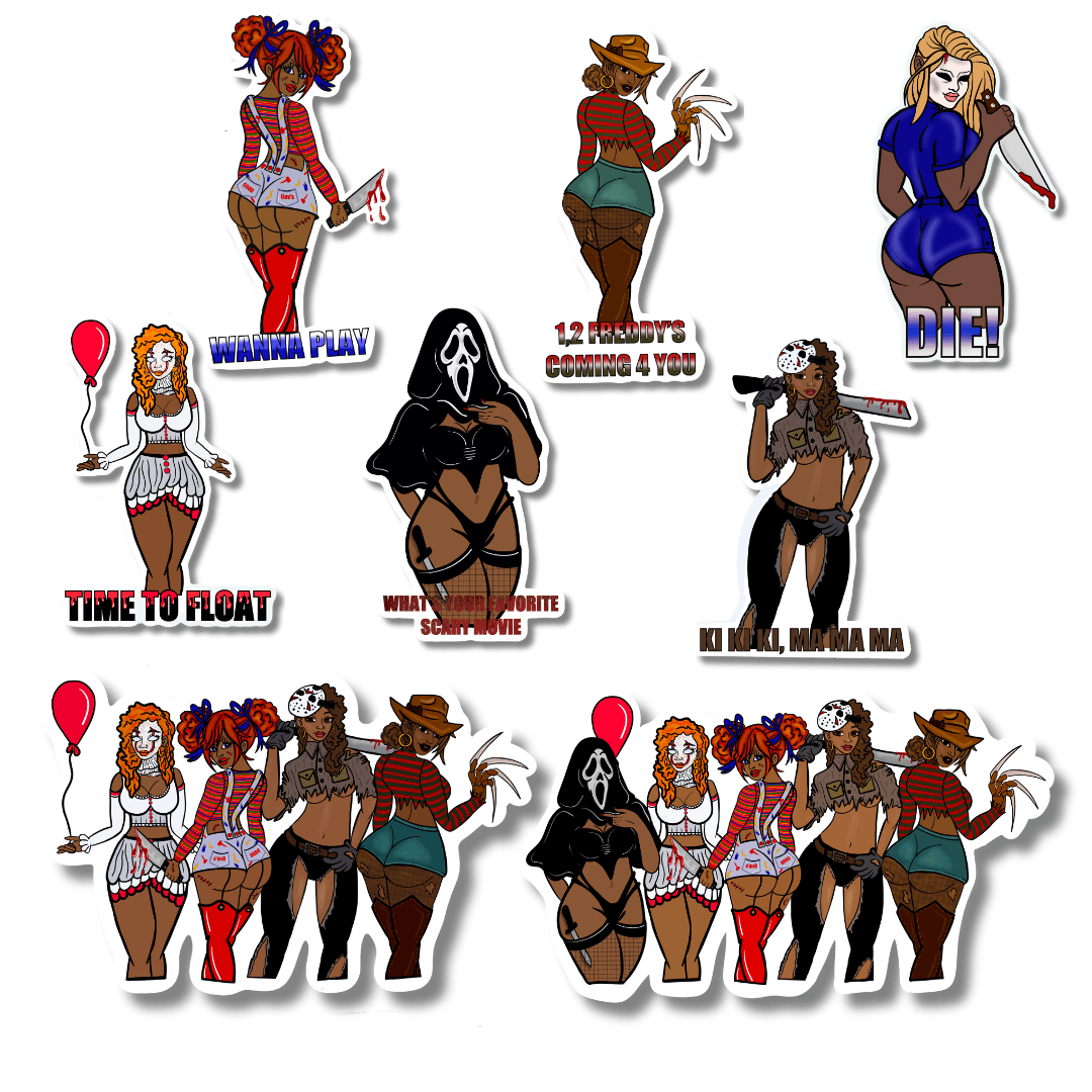 The Caked Up Killers 2.0 Sticker – Ultimate Spooky Chic Collection - Doobie Duo