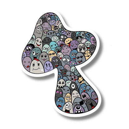 Many Face Mushroom Sticker – Enchanted Forest Collection - Doobie Duo