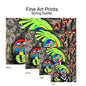 Hello Fine Art Print - Colorful Lollipop Man Waving - Doobie Duo