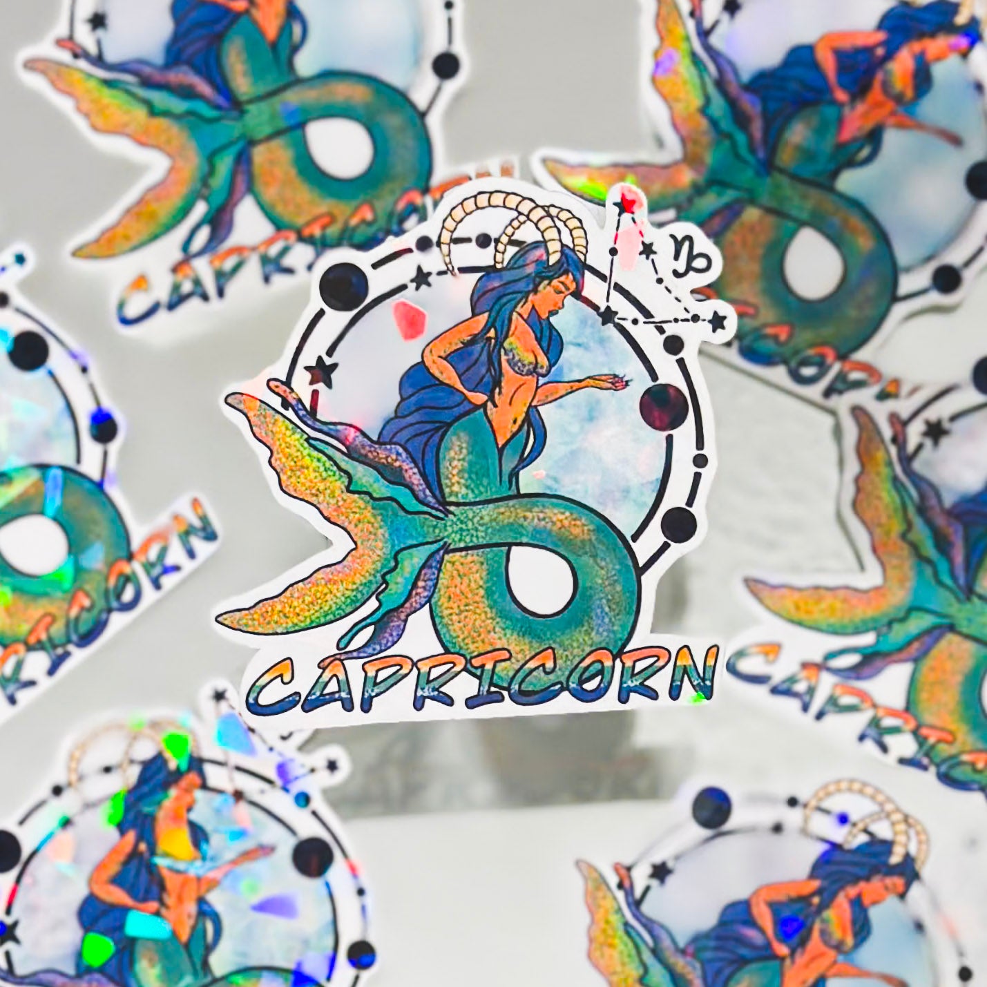 Capricorn Holographic Sticker – Uniquely Designs By Doobie Duo - Doobie Duo