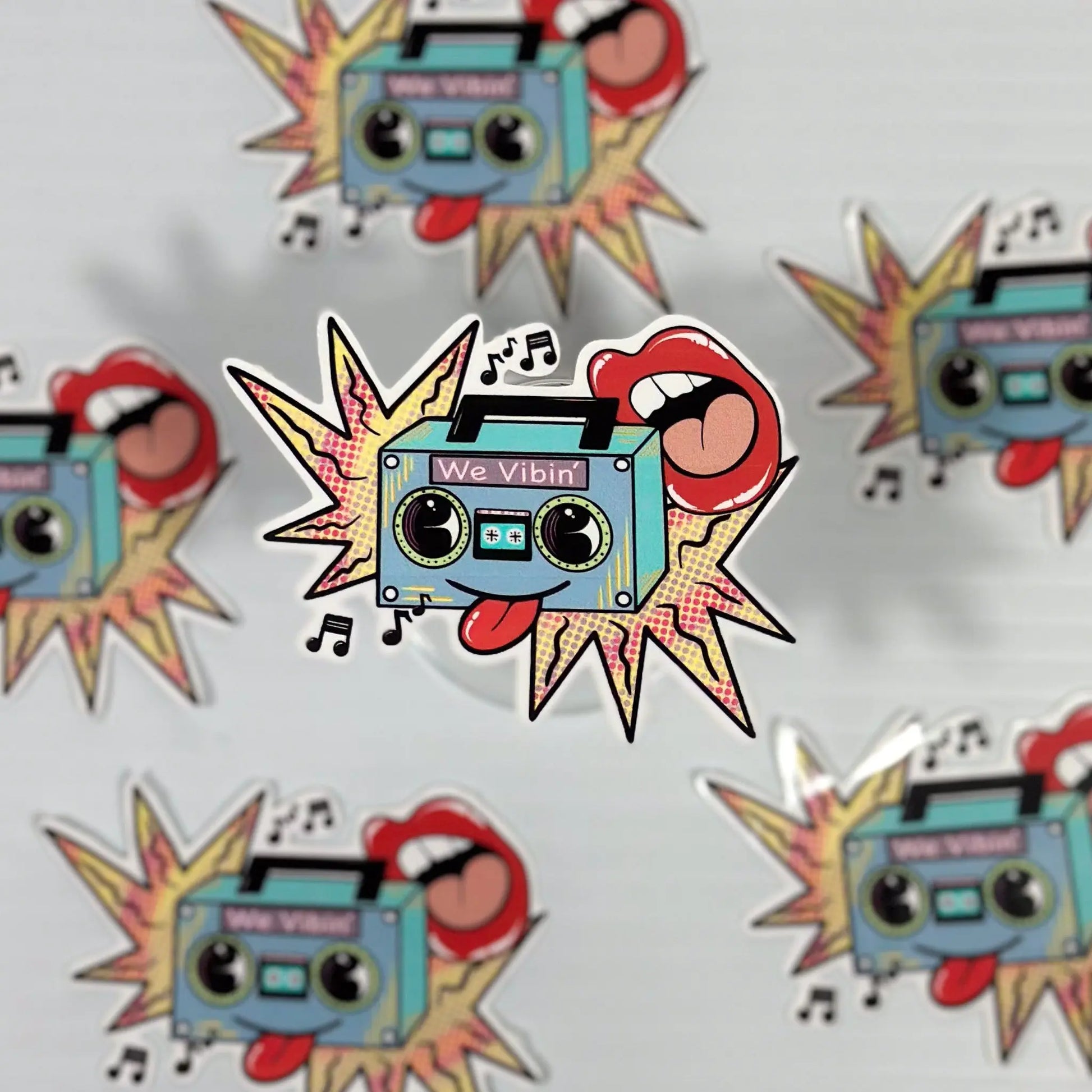Retro Boom Box Sticker – Vintage Vibes Collection - Doobie Duo