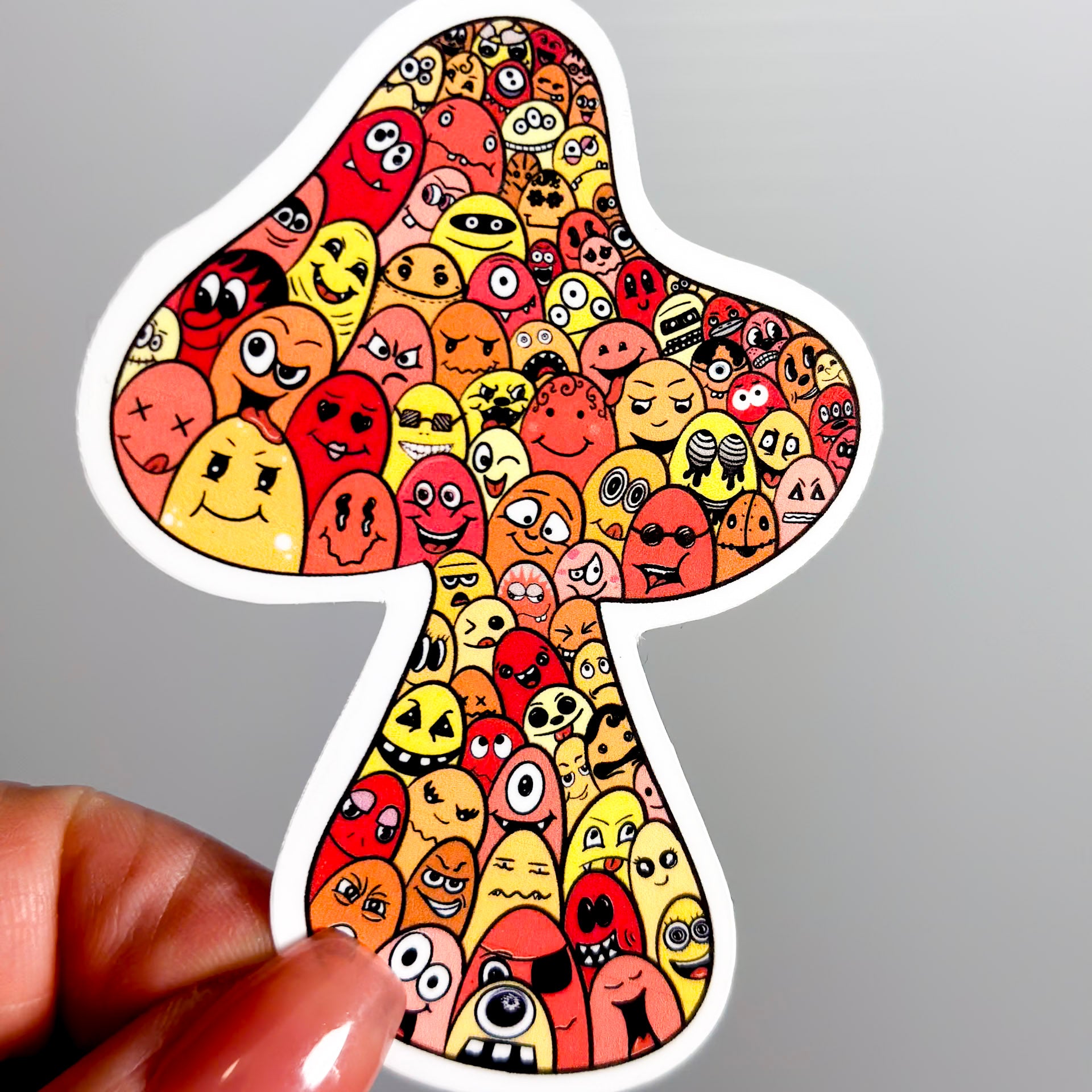 Many Face Mushroom Sticker – Enchanted Forest Collection - Doobie Duo