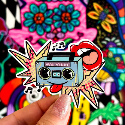 Retro Boom Box Sticker – Vintage Vibes Collection - Doobie Duo