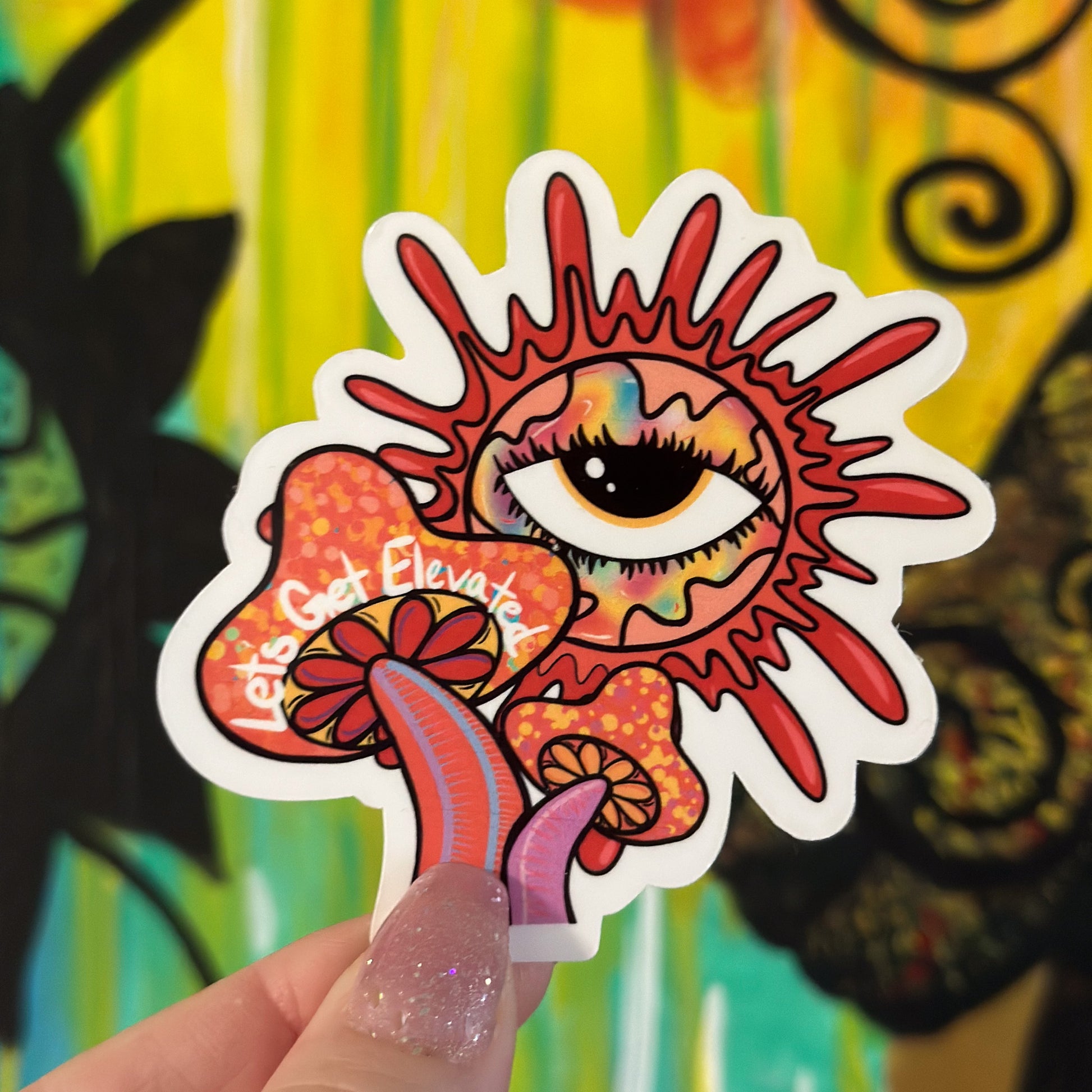 Let's Get Elevated Sticker – Uplifting Vibes Collection - Doobie Duo