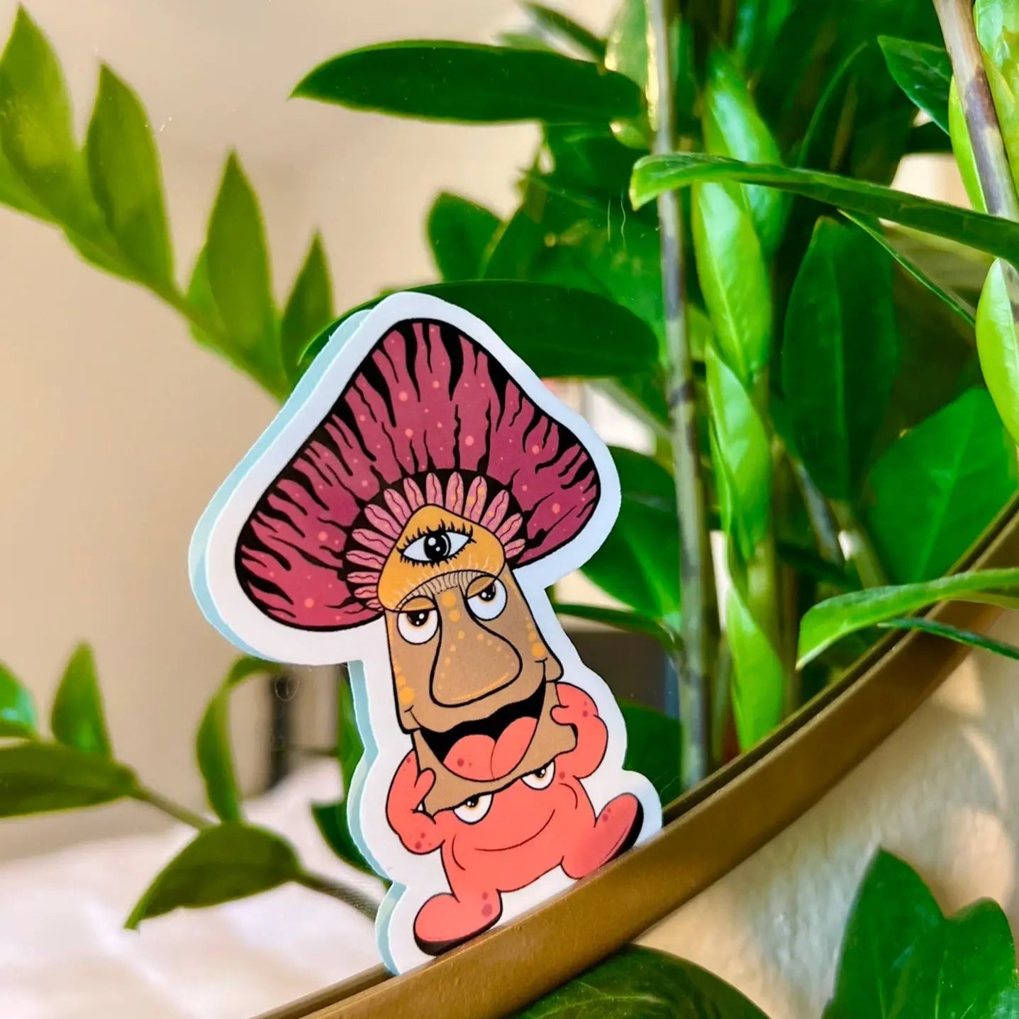 Mushroom Man Sticker – Whimsical Wonders Collection - Doobie Duo