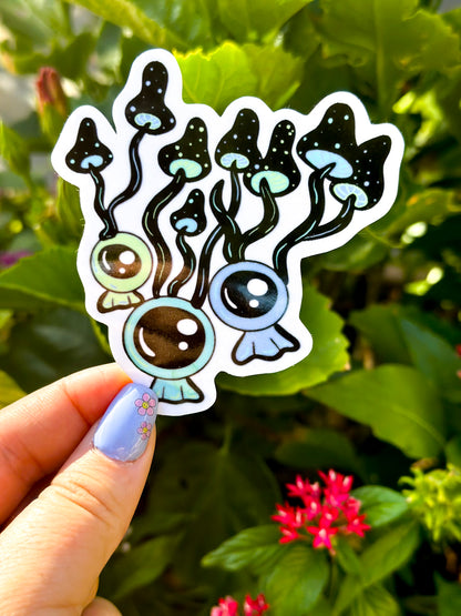 Floating Mushroom Sticker – Enchanted Fungi Collection - Doobie Duo