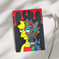 Lisa Fine Art Print, featuring half her face normal, the other half a vibrant collage of doodles by doobie duo