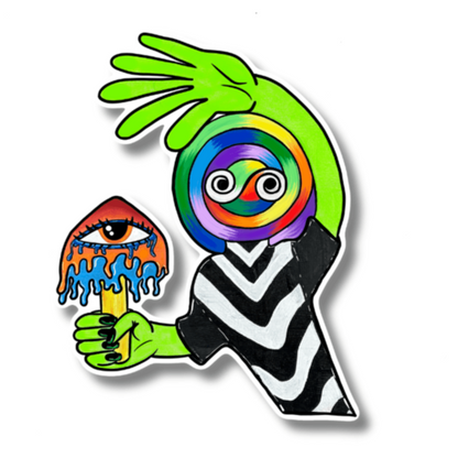 Lollipop Man Sticker – Friendly Vibes Collection - Doobie Duo