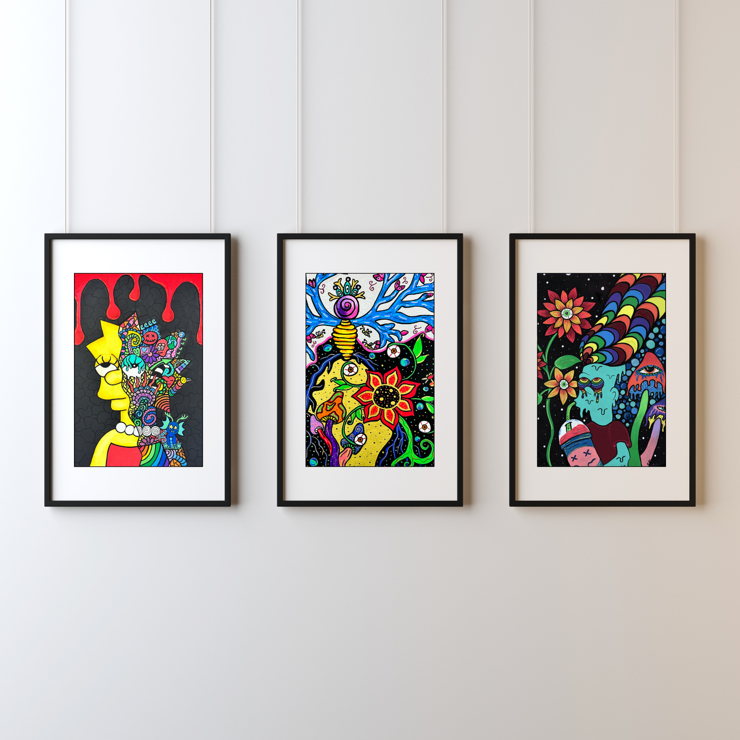 Mother Fine Art Print - Tree, Beehive, Flowers, and Mushroom - Doobie Duo