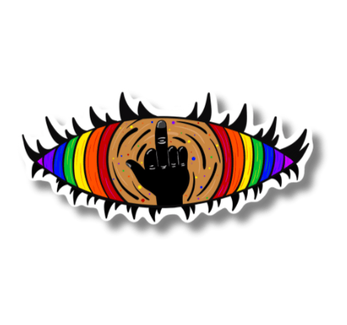 Rainbow fu eye sticker