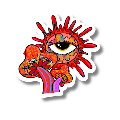 Let's Get Elevated Sticker – Uplifting Vibes Collection - Doobie Duo