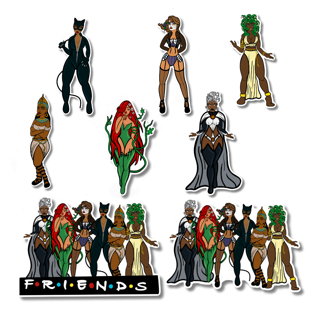 Halloween Girl Sticker Pack – Spooky Chic Collection - Doobie Duo