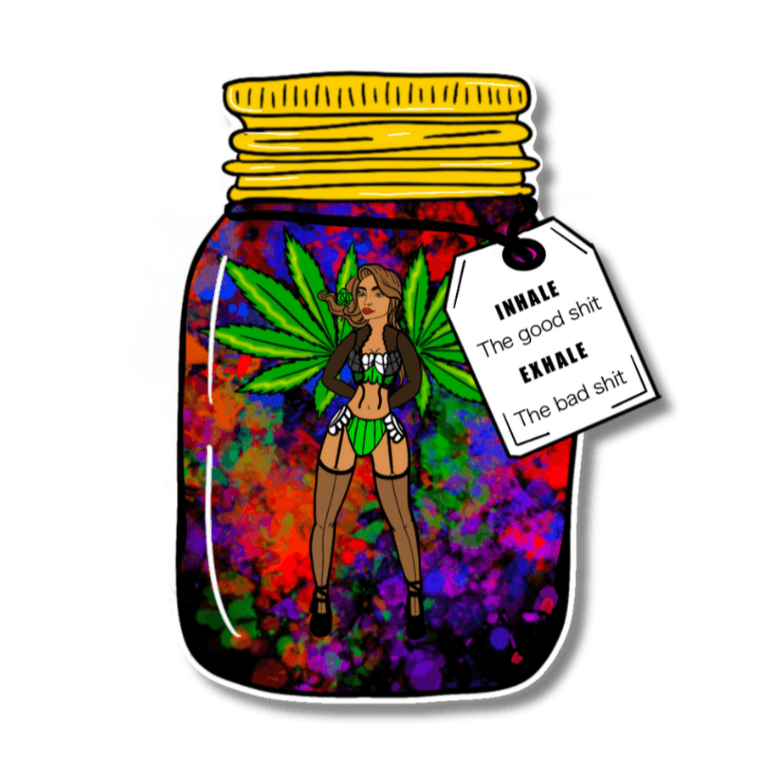 Inhale The Good Shit, Exhale The Bad Shit Sticker – Mindful Vibes Collection - Doobie Duo