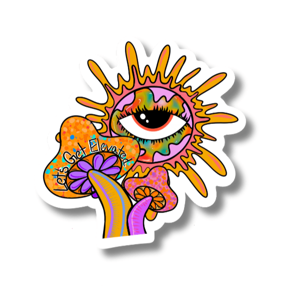 Let's Get Elevated Sticker – Uplifting Vibes Collection - Doobie Duo